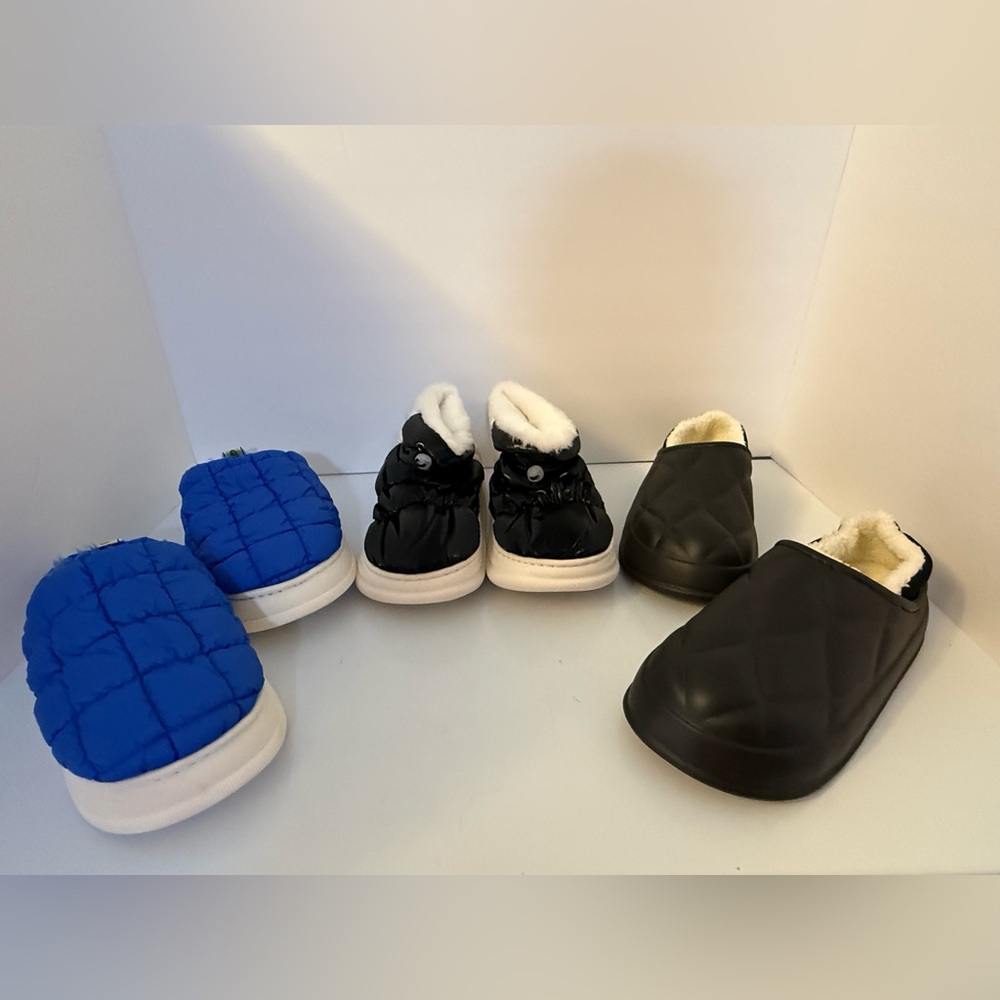 New Men's Slippers Bundle - Includes 3 Pairs - Size: 9-9.5